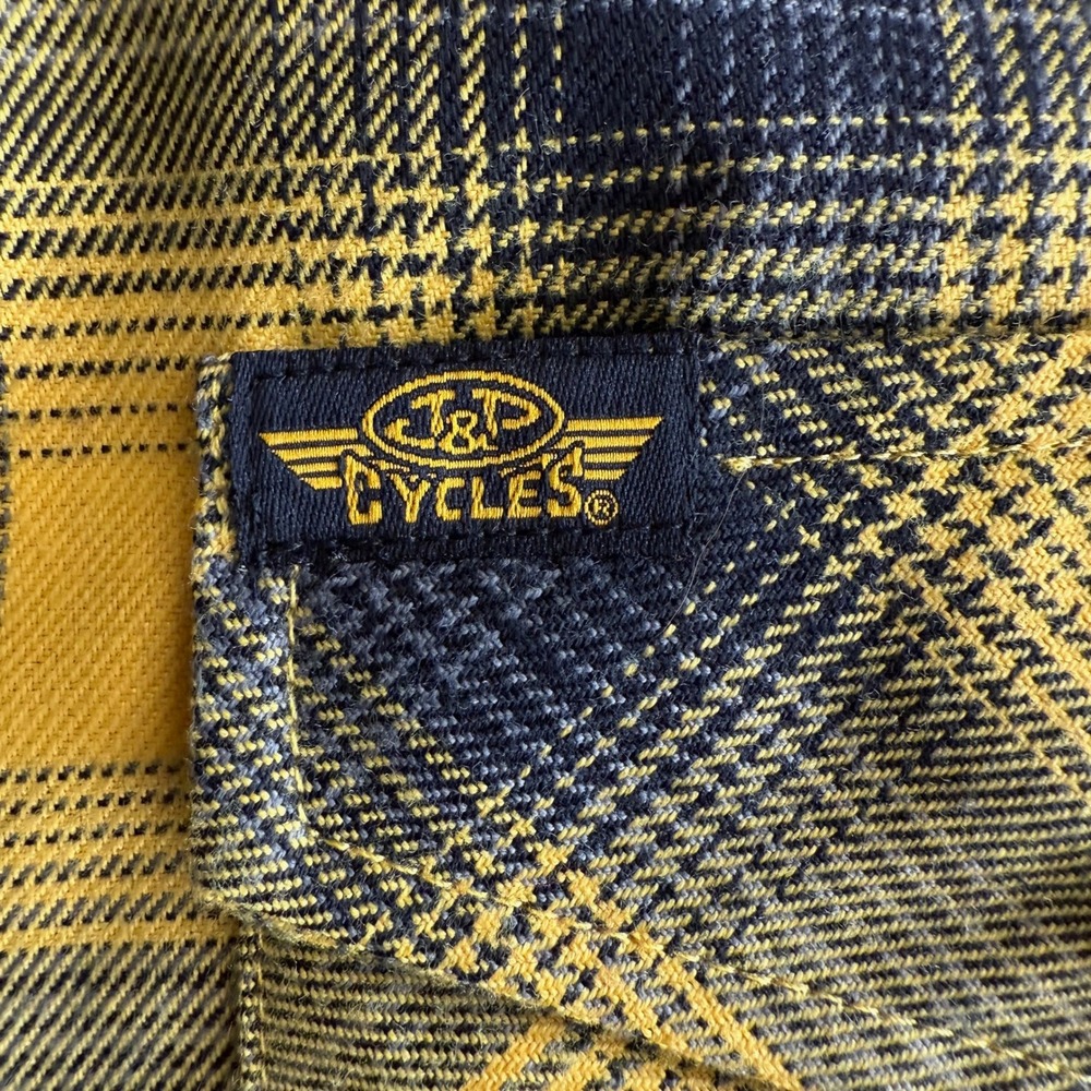 Dixxon NWT Parham Panhead J & P Cycles Bumblebee Flannel Snap Up Shirt M - Picture 6 of 11